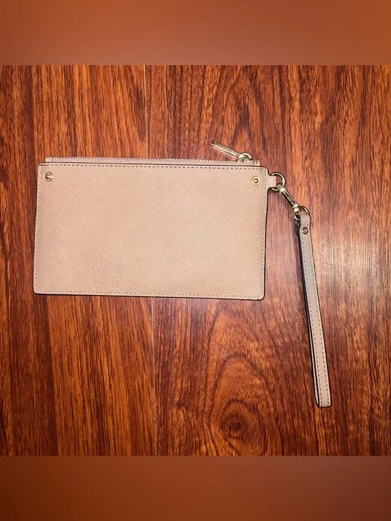 Michael Kors Taupe Saffiano Leather Wristlet Card Case - Picture 2 of 5